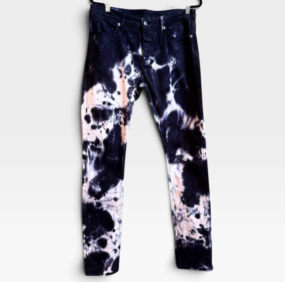 Ksubi Van Winkle Habits Dialled Jeans 34 Tie Dye Bleached Skinny Denim NWT